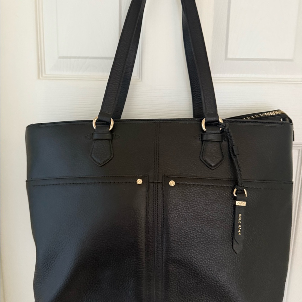 Cole Haan Black Tote with Gold Accents